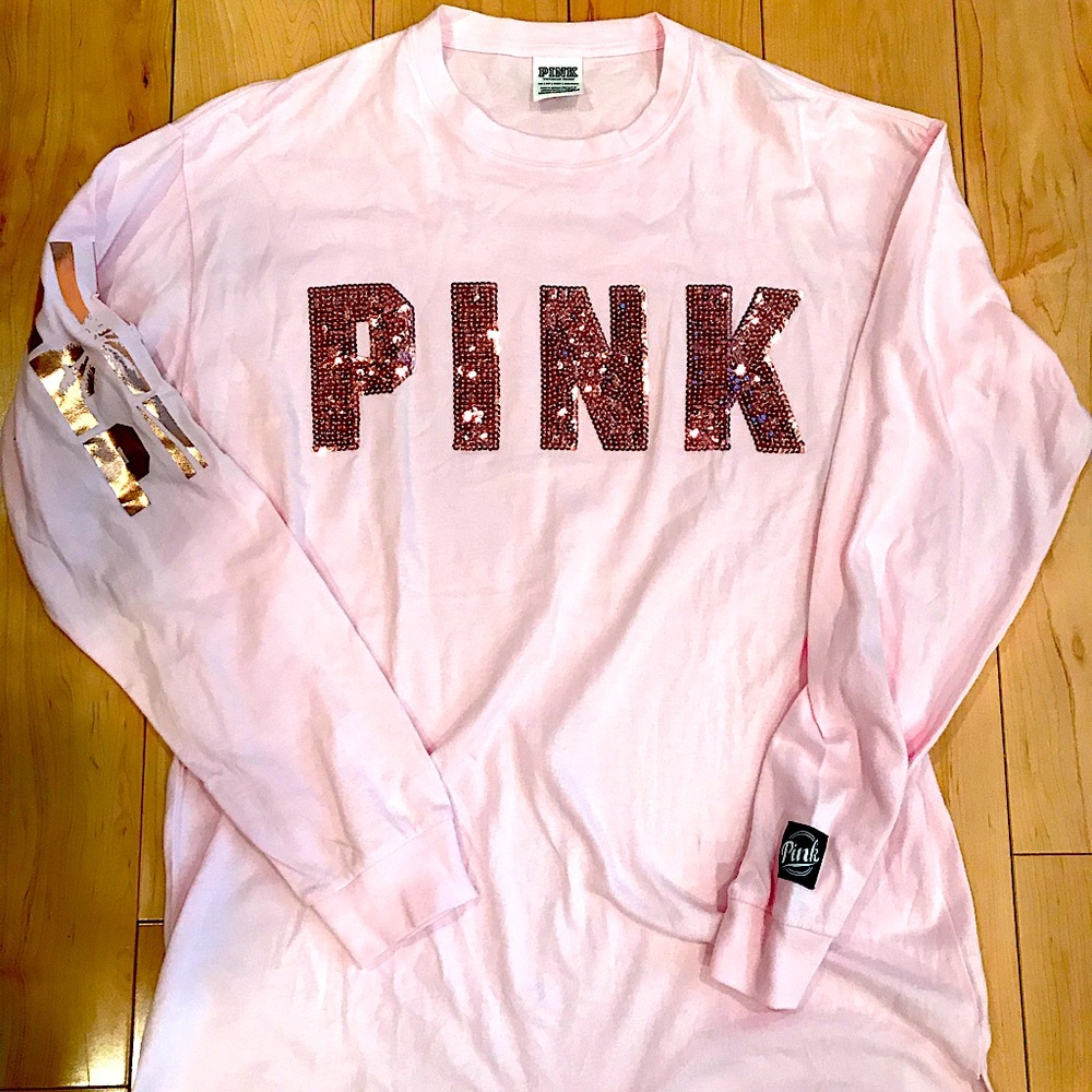 Pink long sleeve T-shirt ladies XS